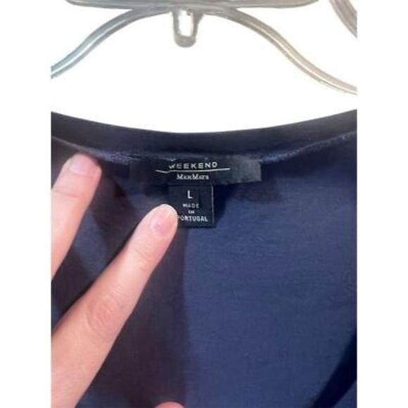 Weekend Max Mara Women's Blue Sequin Sleeveless Blouse Top Size L - Picture 3 of 5